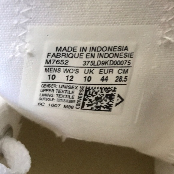 NWT Converse Adult Vulc White LT M AUTHENTIC - Picture 8 of 8